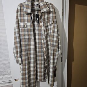 Plaid Button-Up Shacket
